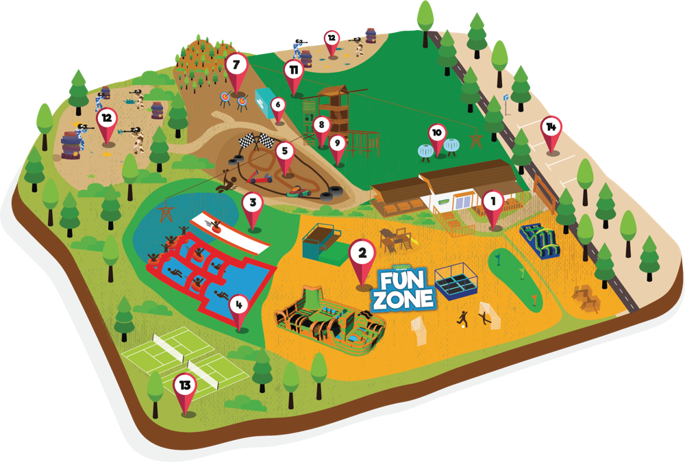 Mapa ilustrado del parque Vimeiro Clube Aventura